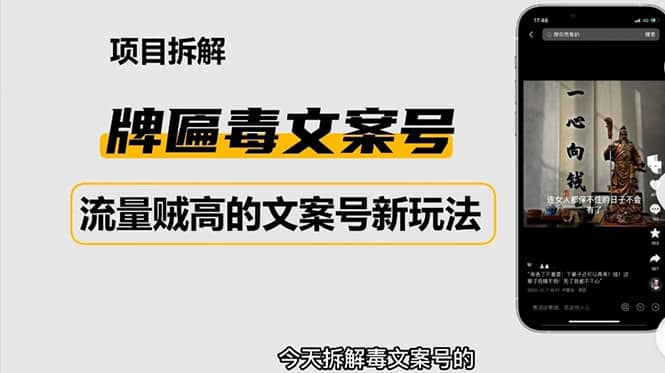 2023抖音快手毒文案新玩法，牌匾文案号，起号快易变现-温馨分享网