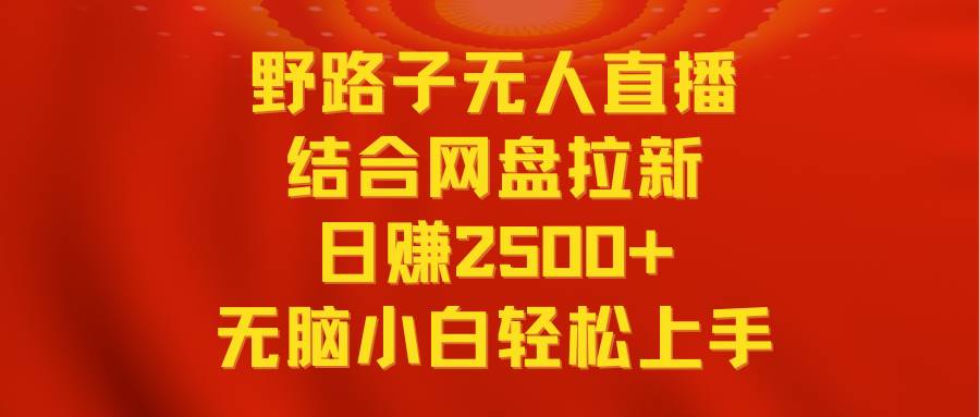 无人直播野路子结合网盘拉新，日赚2500+多平台变现，小白无脑轻松上手操作-温馨分享网
