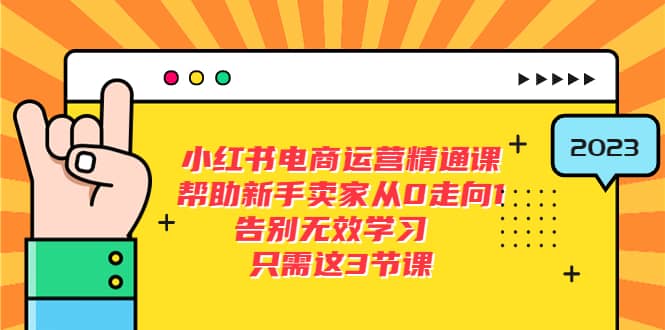 小红书电商·运营精通课，帮助新手卖家从0走向1 告别无效学习（7节视频课）-温馨分享网