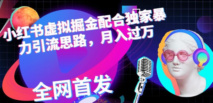 小红书虚拟掘金配合独家首发暴力引流思路，月入过万【揭秘】-温馨分享网