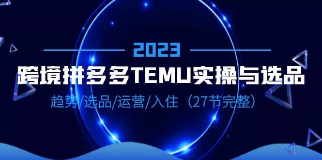 2023跨境·拼多多·TEMU实操与选品，趋势·选品·运营·入住（27节完整）-温馨分享网