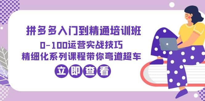 2023拼多多入门到精通培训班：0-100运营实战技巧 精细化系列课带你弯道超车-温馨分享网