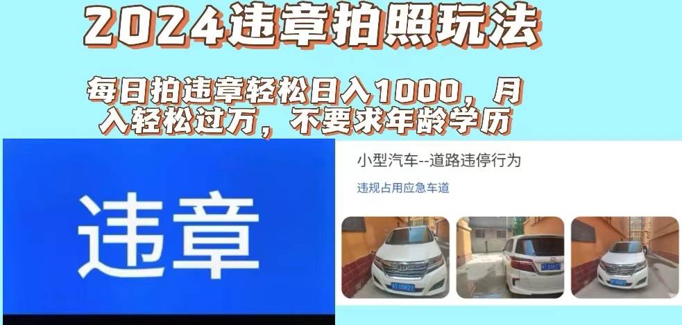 2024违章拍照新玩法，推广躺赚+拍照赚钱双模式，日入1000+-温馨分享网