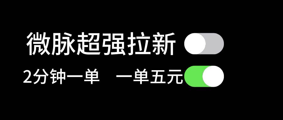 微脉超强拉新， 两分钟1单， 一单利润5块，适合小白-温馨分享网