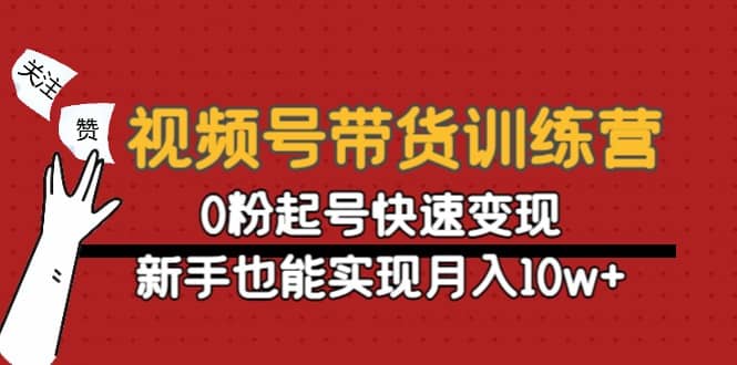视频号带货训练营：0粉起号快速变现-温馨分享网