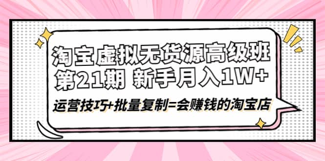 淘宝虚拟无货源高级班【第21期】运营技巧+批量复制=会赚钱的淘宝店-温馨分享网