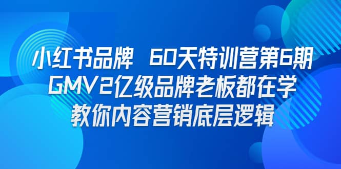 小红书品牌 60天特训营第6期 GMV2亿级品牌老板都在学 教你内容营销底层逻辑-温馨分享网