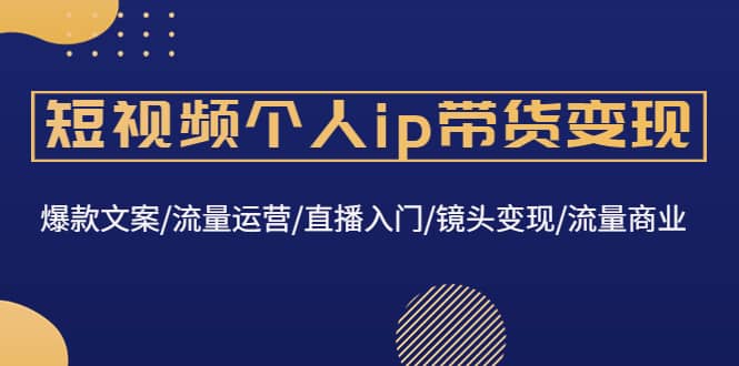 短视频个人ip带货变现：爆款文案/流量运营/直播入门/镜头变现/流量商业-温馨分享网