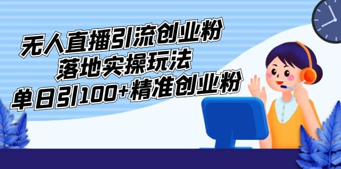 外面收费3980的无人直播引流创业粉落地实操玩法，单日引100+精准创业粉-温馨分享网