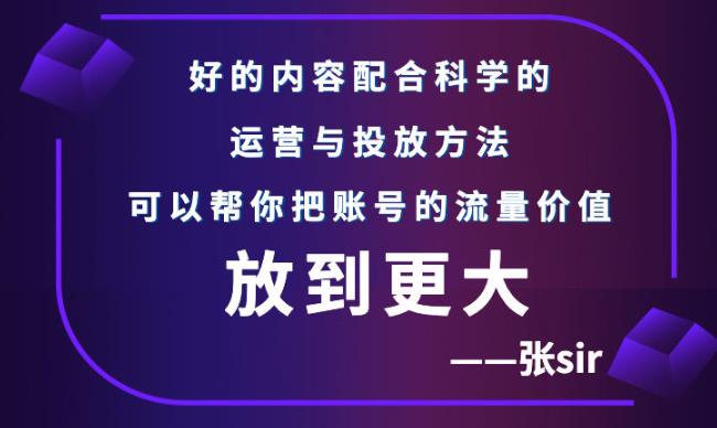 张sir账号流量增长课，告别海王流量，让你的流量更精准-温馨分享网