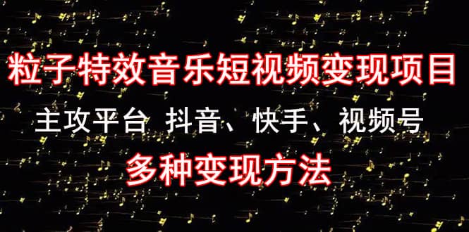 《粒子特效音乐短视频变现项目》主攻平台 抖音、快手、视频号 多种变现方法-温馨分享网