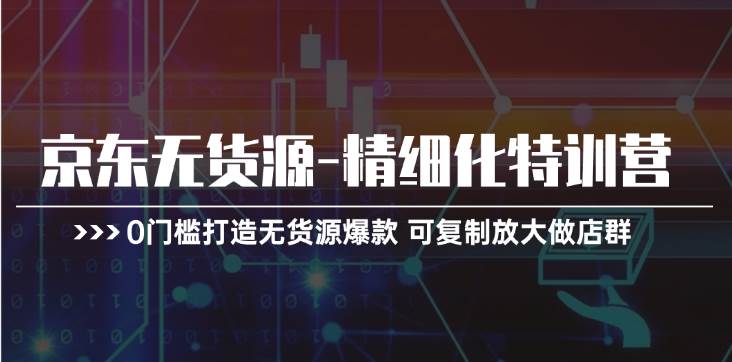 京东无货源-精细化特训营，0门槛打造无货源爆款 可复制放大做店群-温馨分享网