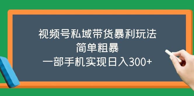 视频号私域带货暴利玩法，简单粗暴-温馨分享网