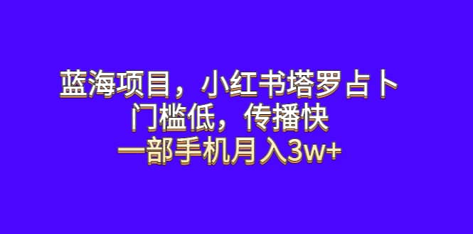 蓝海项目，小红书塔罗占卜，门槛低，传播快，一部手机月入3w+-温馨分享网