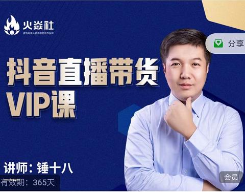 锤十八-抖音直播带货VIP课，专注直播带货有效盈利模式-温馨分享网