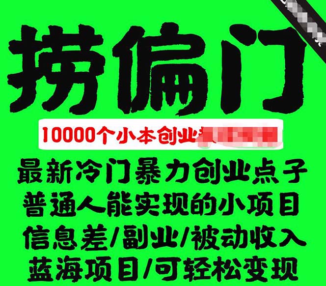 千款捞偏门小本创业小项目，总有一款适合你【无水印】-温馨分享网