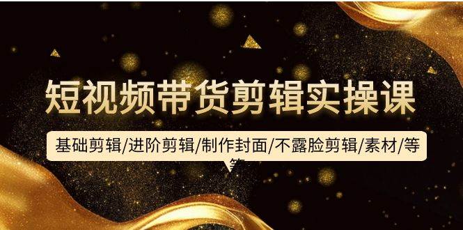 短视频带货剪辑实操课：基础剪辑/进阶剪辑/制作封面/不露脸剪辑/素材/等等-温馨分享网