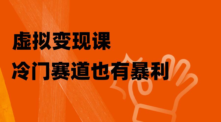 虚拟变现课，冷门赛道也有暴利，手把手教你玩转冷门私域-温馨分享网