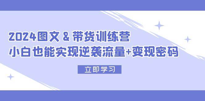 2024 图文+带货训练营，小白也能实现逆袭流量+变现密码-温馨分享网