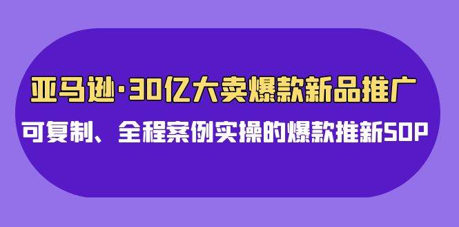亚马逊30亿·大卖爆款新品推广，可复制、全程案例实操的爆款推新SOP-温馨分享网