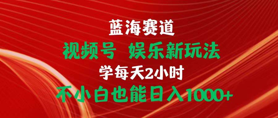 蓝海赛道视频号 娱乐新玩法每天2小时小白也能日入1000+-温馨分享网