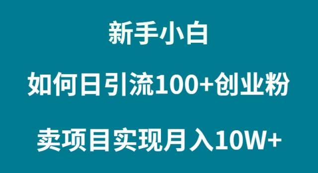 新手小白如何通过卖项目实现月入10W+-温馨分享网