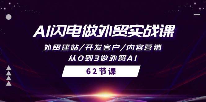 AI闪电做外贸实战课，外贸建站/开发客户/内容营销/从0到3做外贸AI-62节-温馨分享网