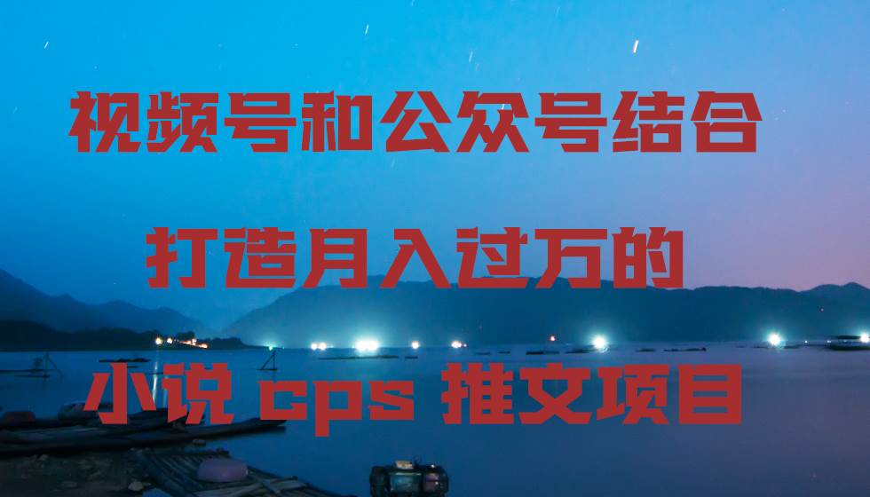 视频号和公众号结合打造月入过万的小说cps推文项目-温馨分享网