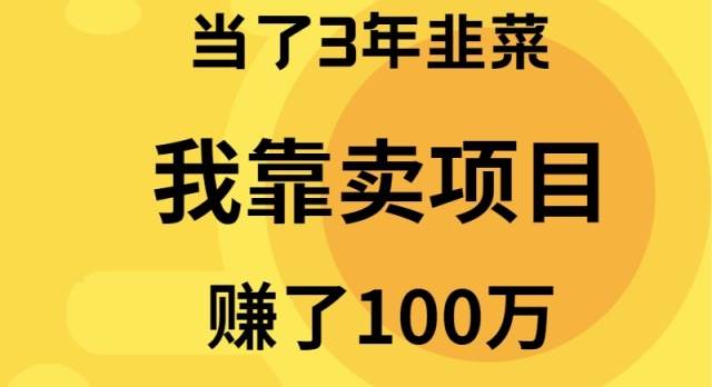 当了3年韭菜，我靠卖项目赚了100万-温馨分享网