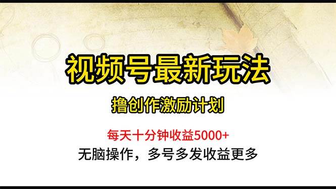 视频号最新玩法，每日一小时月入5000+-温馨分享网