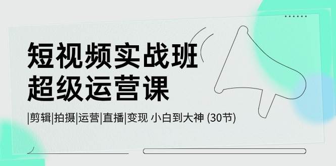 短视频实战班-超级运营课，|剪辑|拍摄|运营|直播|变现 小白到大神 (30节)-温馨分享网