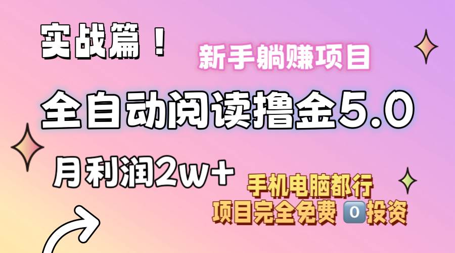 小说全自动阅读撸金5.0 操作简单 可批量操作 零门槛！小白无脑上手月入2w+-温馨分享网