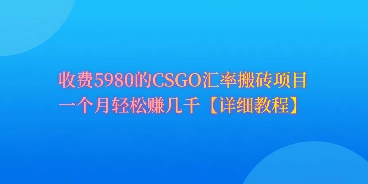 CSGO装备搬砖，月综合收益率高达60%，你也可以！-温馨分享网