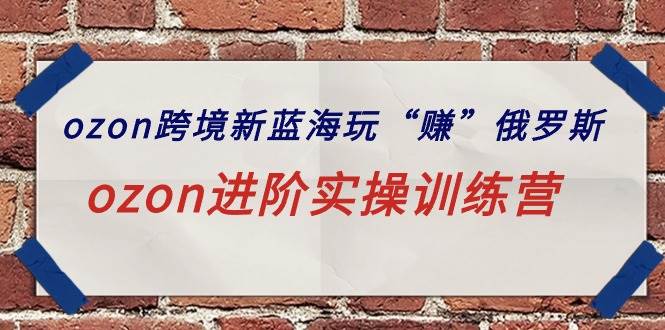 ozon跨境新蓝海玩“赚”俄罗斯，ozon进阶实操训练营-温馨分享网