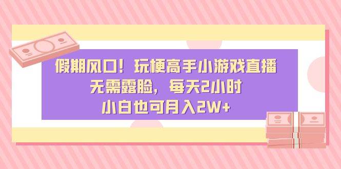 假期风口！玩梗高手小游戏直播，无需露脸，每天2小时，小白也可月入2W+-温馨分享网