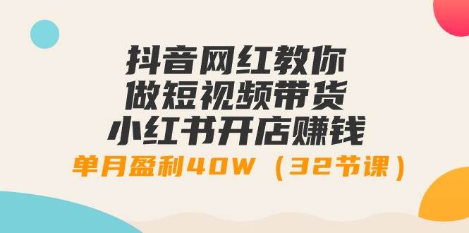抖音网红教你做短视频带货+小红书开店赚钱，单月盈利40W（32节课）-温馨分享网