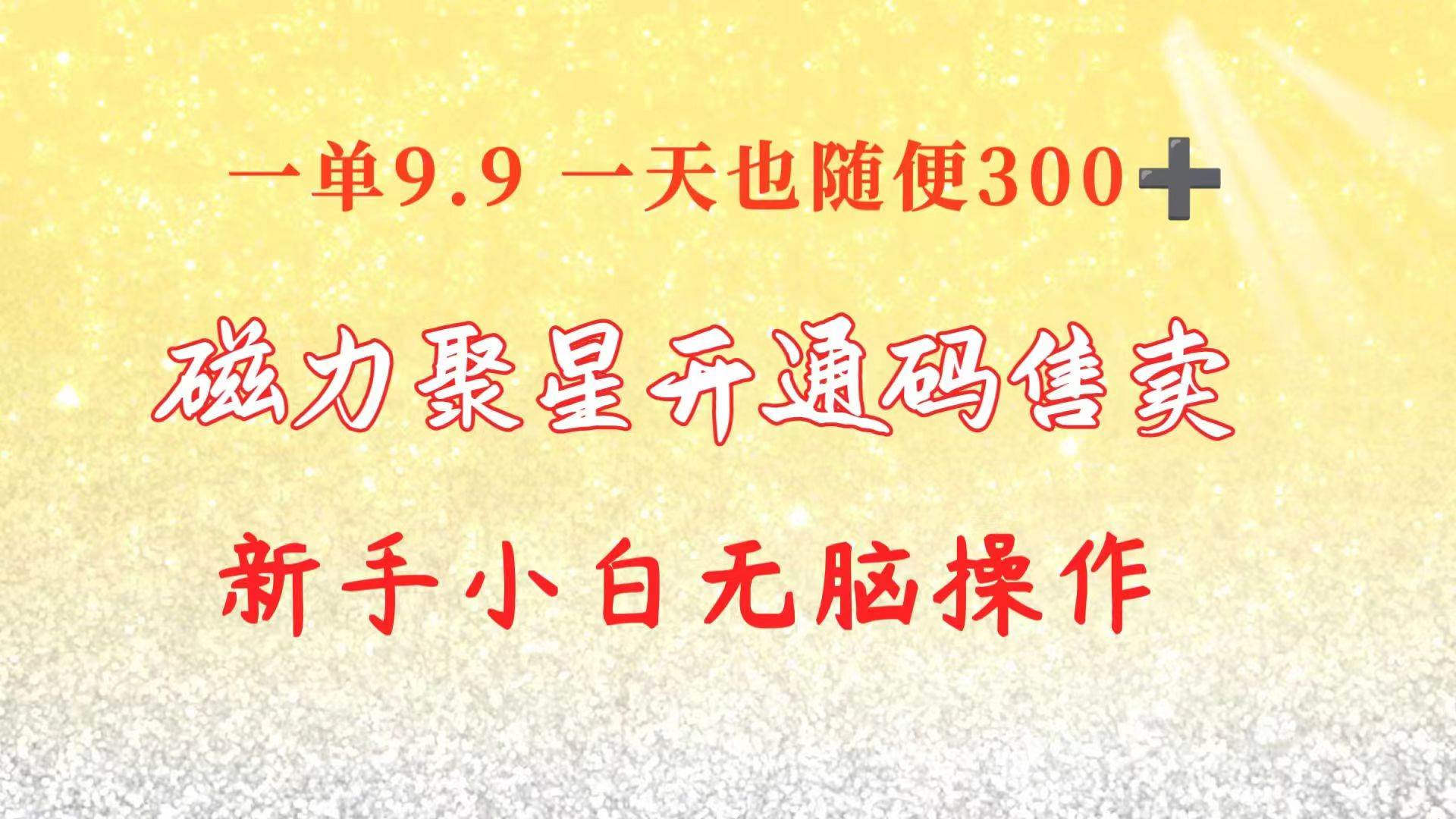 快手磁力聚星码信息差 售卖  一单卖9.9  一天也轻松300+ 新手小白无脑操作-温馨分享网