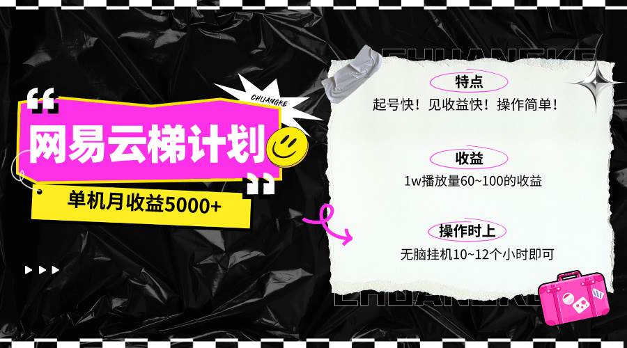 最新网易云梯计划网页版，单机月收益5000+！可放大操作-温馨分享网