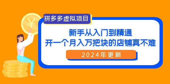 拼多多虚拟项目：入门到精通，开一个月入万把块的店铺 真不难（24年更新）-温馨分享网