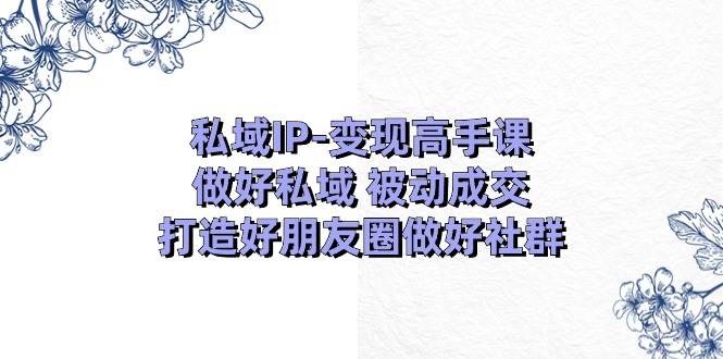 私域IP-变现高手课：做好私域 被动成交，打造好朋友圈做好社群（18节）-温馨分享网