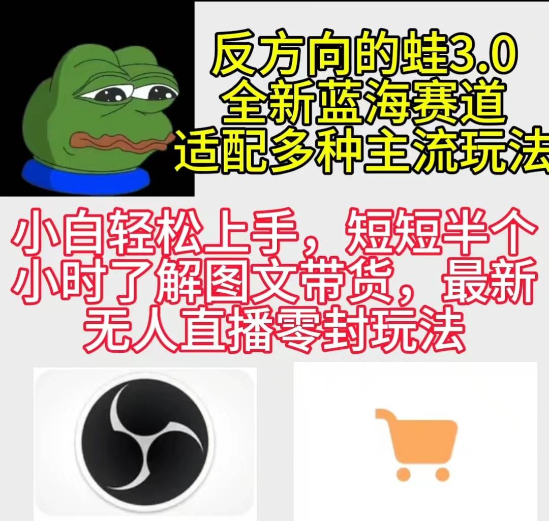 反方向的蛙3.0，图文最新玩法，变现多元化，新蓝海项目，小白轻松上手-温馨分享网