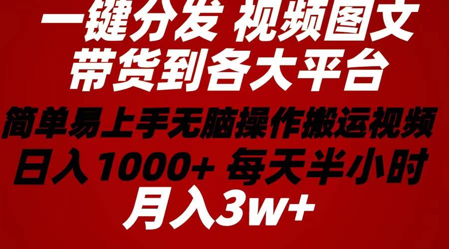 2024年 一键分发带货图文视频  简单易上手 无脑赚收益 每天半小时日入1…-温馨分享网
