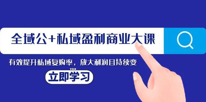全域公+私域盈利商业大课，有效提升私域复购率，放大利润且持续变现-温馨分享网