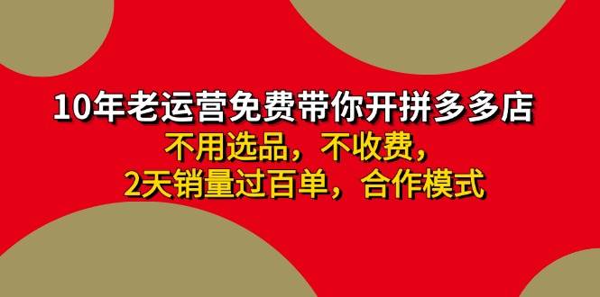 拼多多 最新合作开店日收4000+两天销量过百单，无学费、老运营代操作、…-温馨分享网