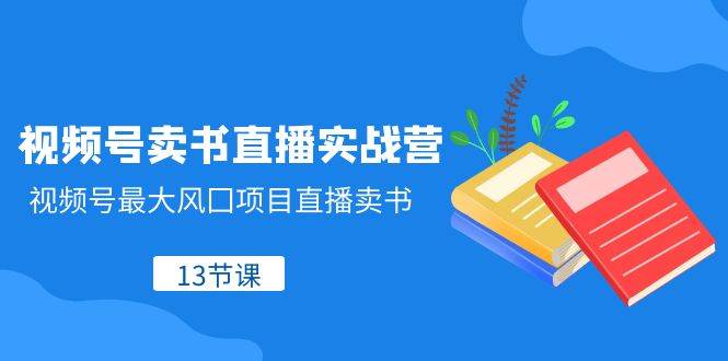 视频号-卖书直播实战营，视频号最大风囗项目直播卖书（13节课）-温馨分享网