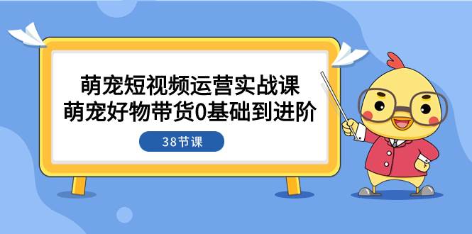 萌宠·短视频运营实战课：萌宠好物带货0基础到进阶（38节课）-温馨分享网
