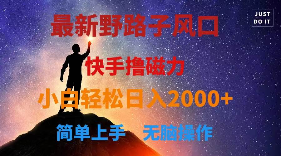 最新风口！快手撸磁力，野路子，小白无脑操作日入2000+-温馨分享网