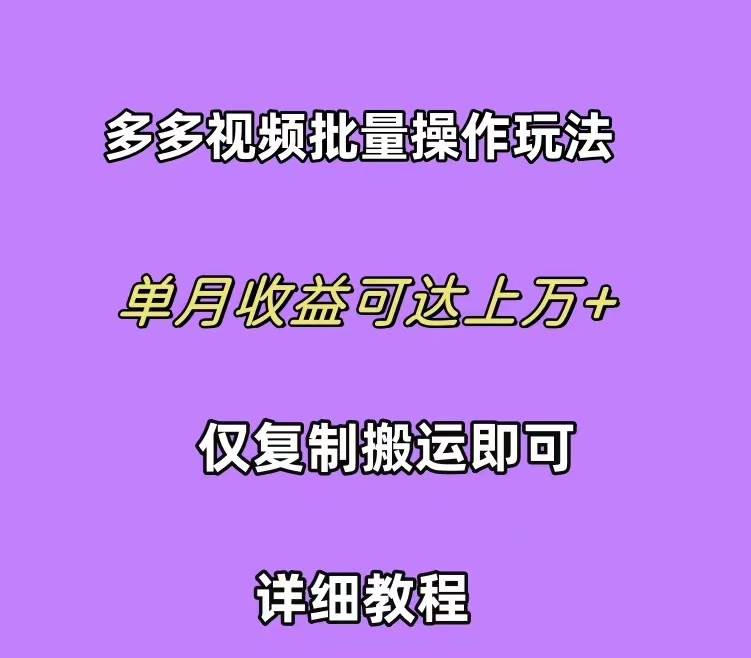 拼多多视频带货快速过爆款选品教程 每天轻轻松松赚取三位数佣金 小白必…-温馨分享网