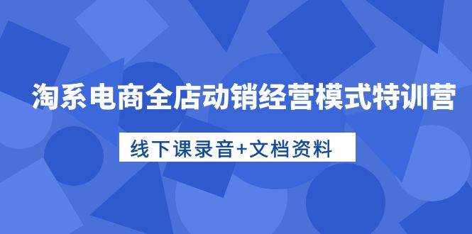 淘系电商全店动销经营模式特训营，线下课录音+文档资料-温馨分享网
