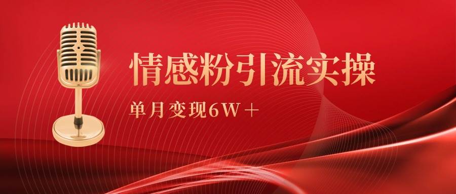 单月变现6w+，情感粉引流变现实操课-温馨分享网